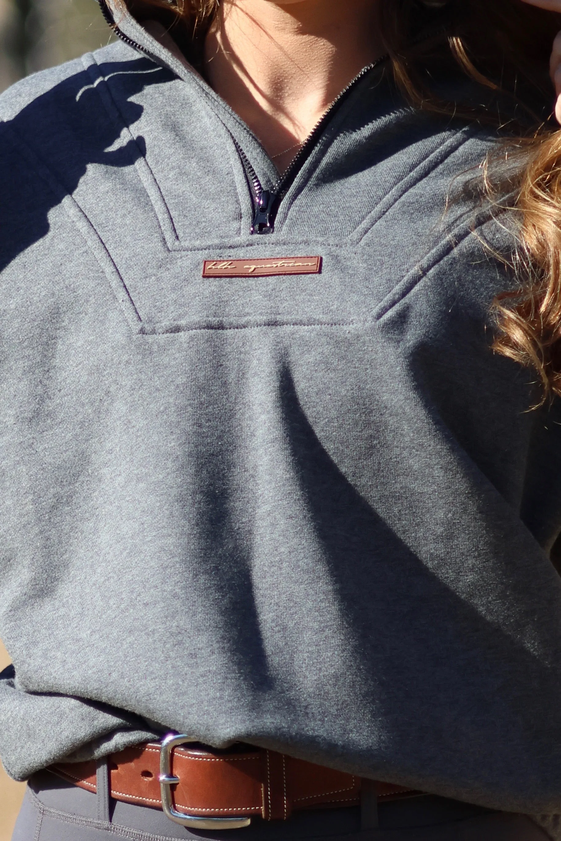 Quarter Zip Sweater in Marle Charcoal