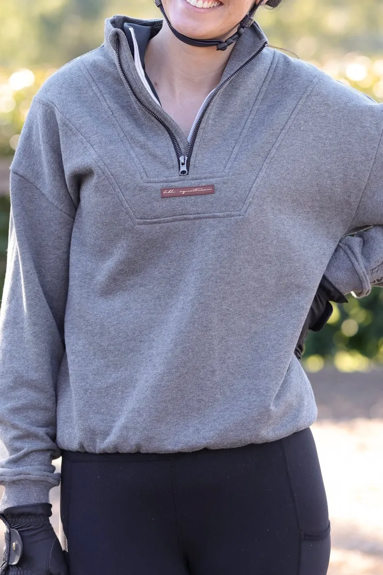 Quarter Zip Sweater in Marle Charcoal