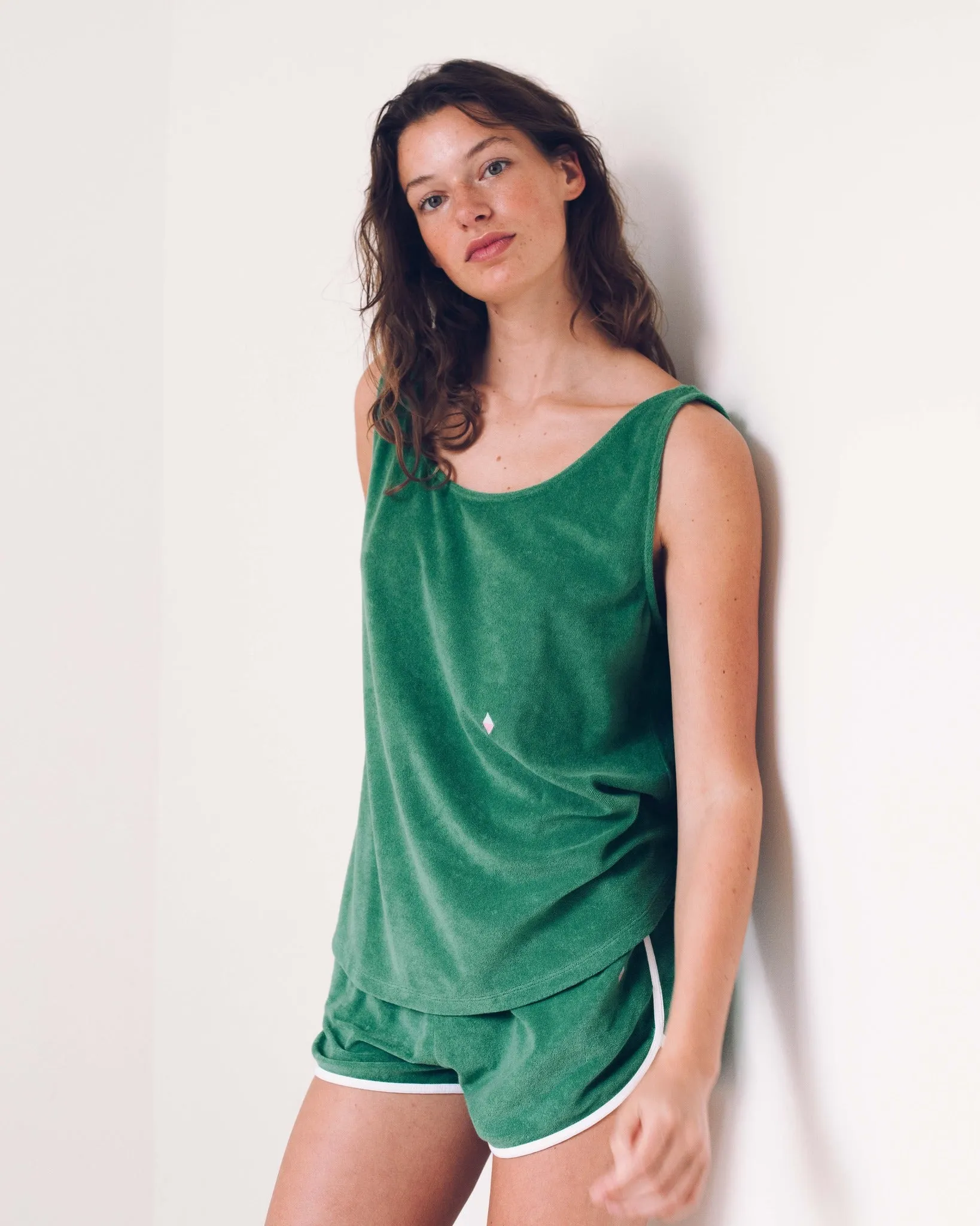 Raff Collective - Lie Terry Towelling Top - Green
