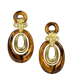 Ram's Head Double Hoop Earrings