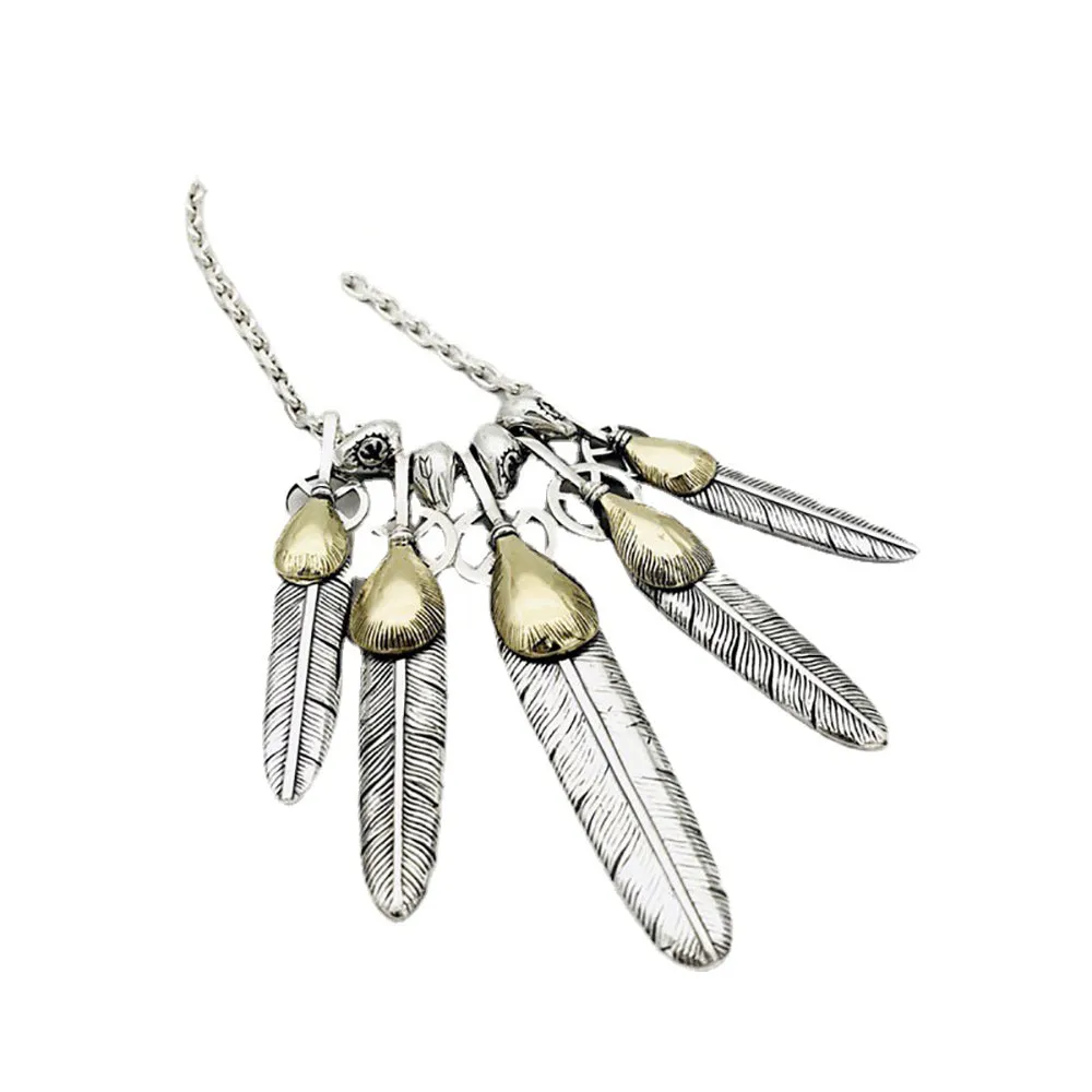 Real Solid 925 Sterling Silver Necklace Pendant Feather Tassel Animals Eagle Punk Hip Hop Jewelry 22"-30"