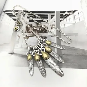 Real Solid 925 Sterling Silver Necklace Pendant Feather Tassel Animals Eagle Punk Hip Hop Jewelry 22"-30"