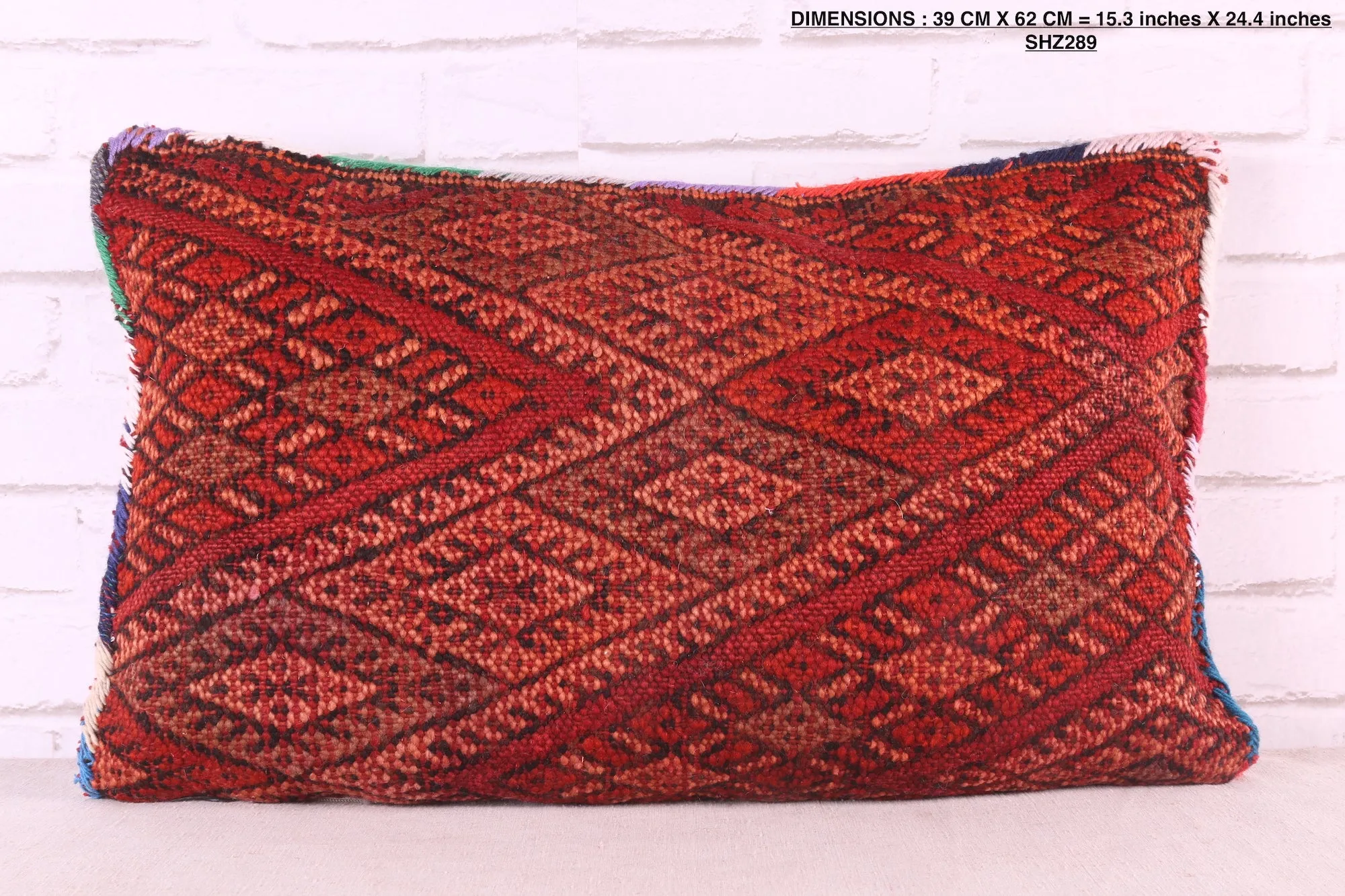 Red Berber Pillow 15.3 inches X 24.4 inches
