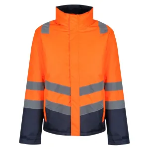Regatta Mens Mens Pro Hi Vis Waterproof Breathable Insulated Parka TRA219-HIVIZ ORANVY
