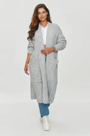 Ribbed Oversized Cardigan with Pockets