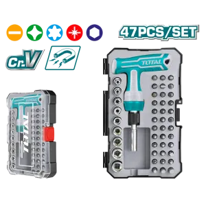 Set 47 pezzi giravite a cricchetto impugnatura a T