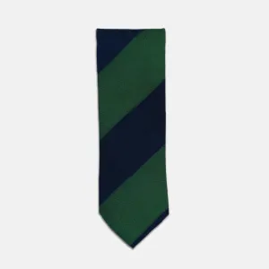 Shantung Repp Tie in Navy and Emerald Green