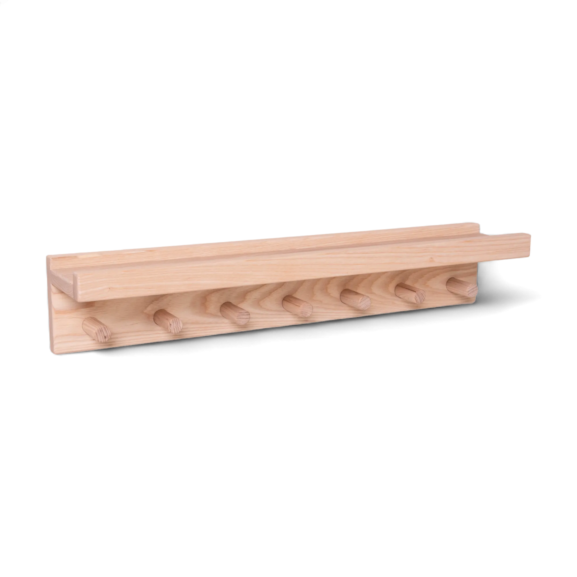Signature Wall Mounted Shelf With Pegs (Solid Ash)