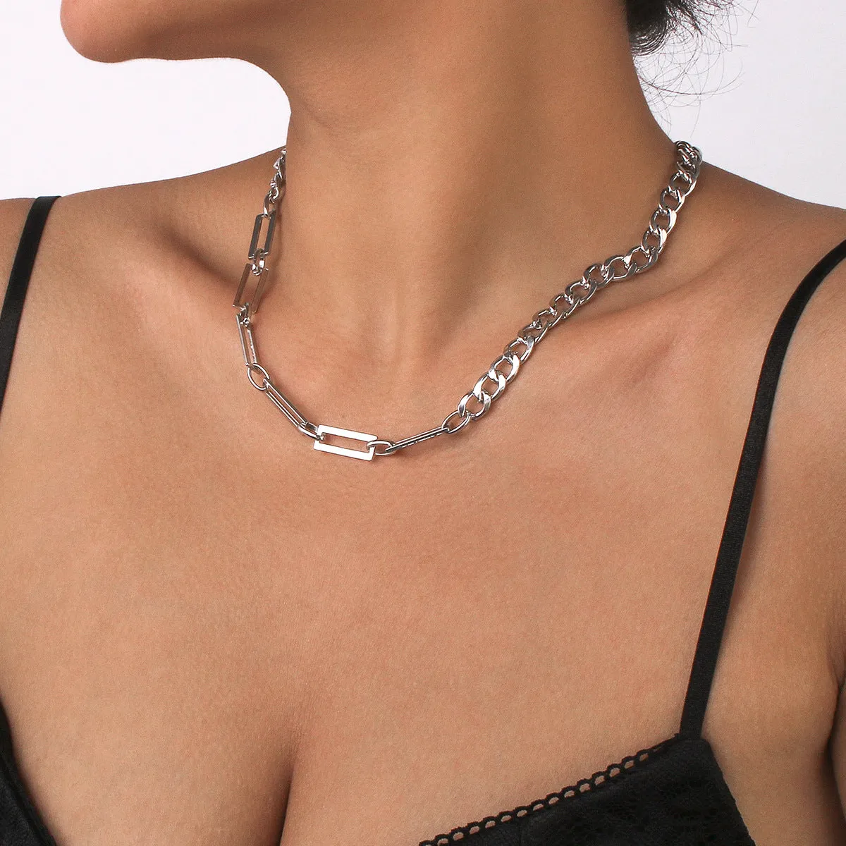 Silver-Plated Open Rectangle Chain