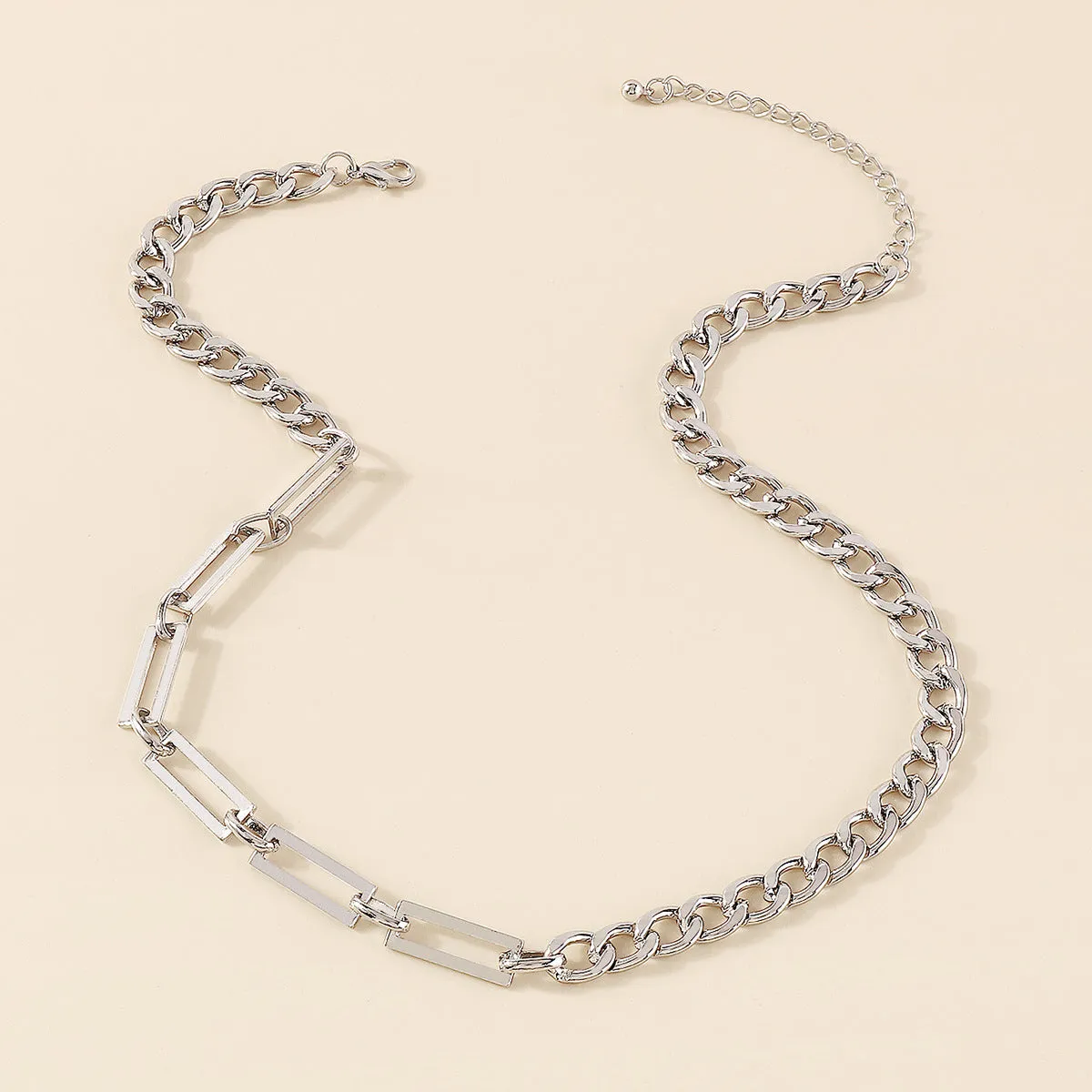 Silver-Plated Open Rectangle Chain