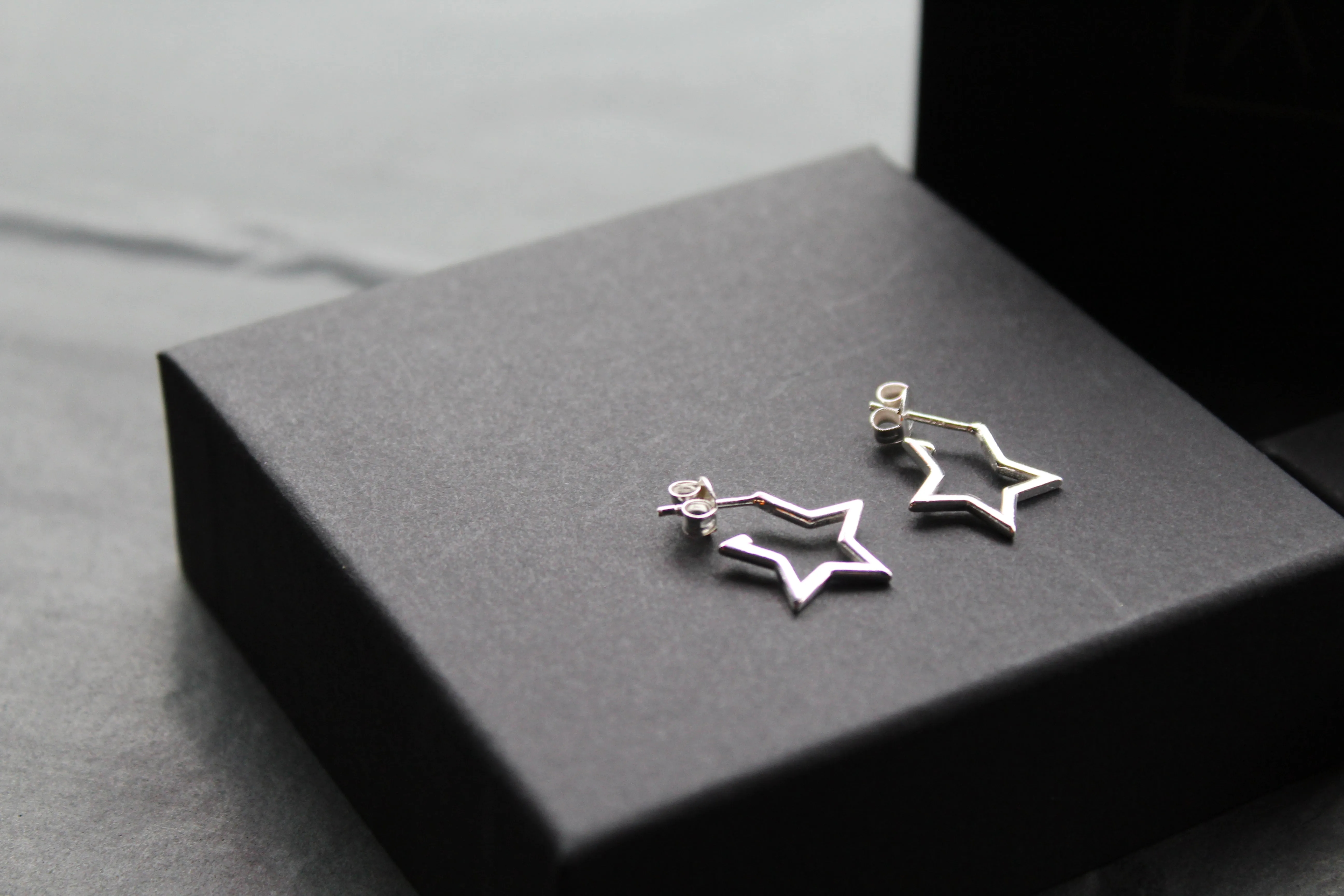 Small Plain Open Star Stud Hoops