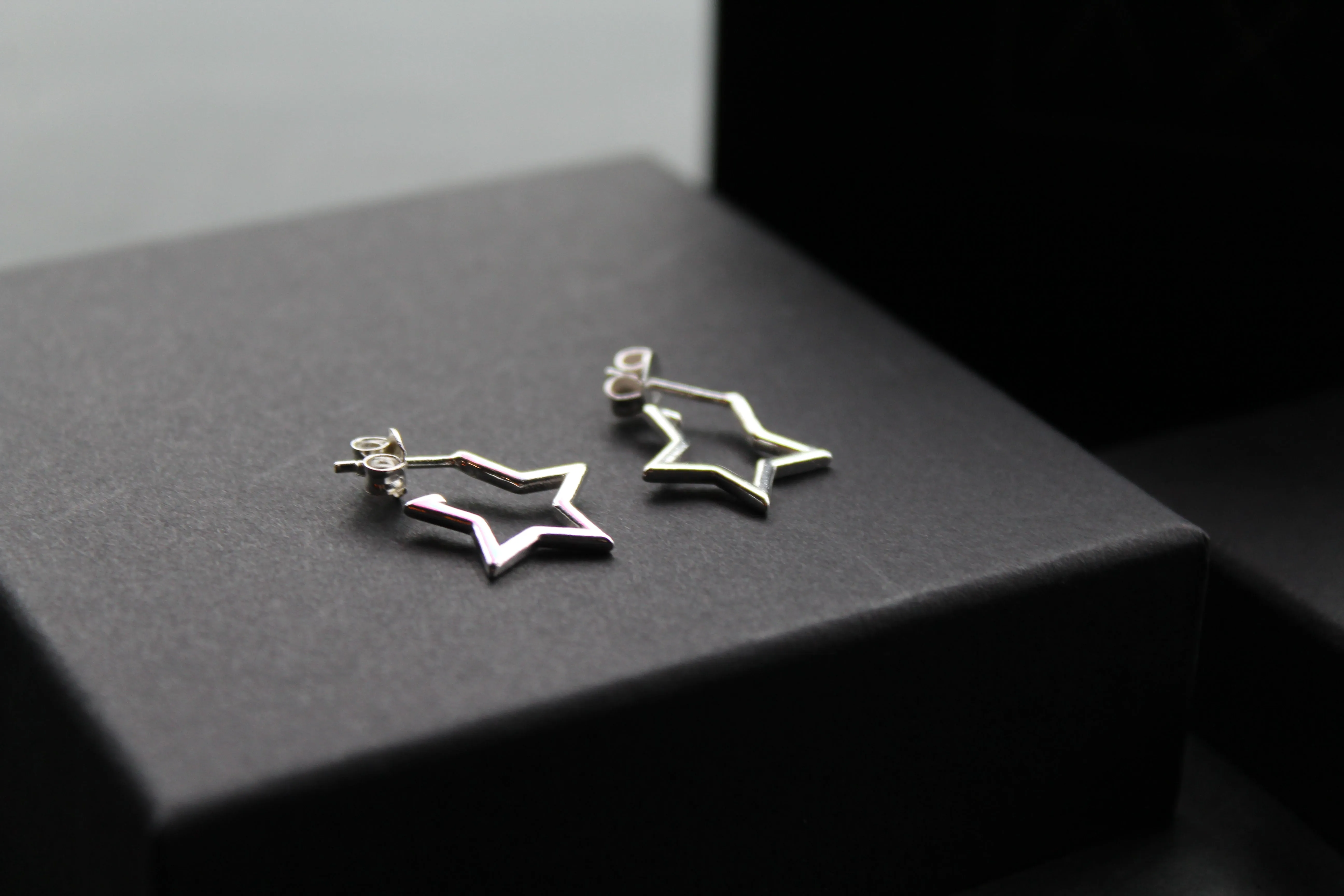 Small Plain Open Star Stud Hoops