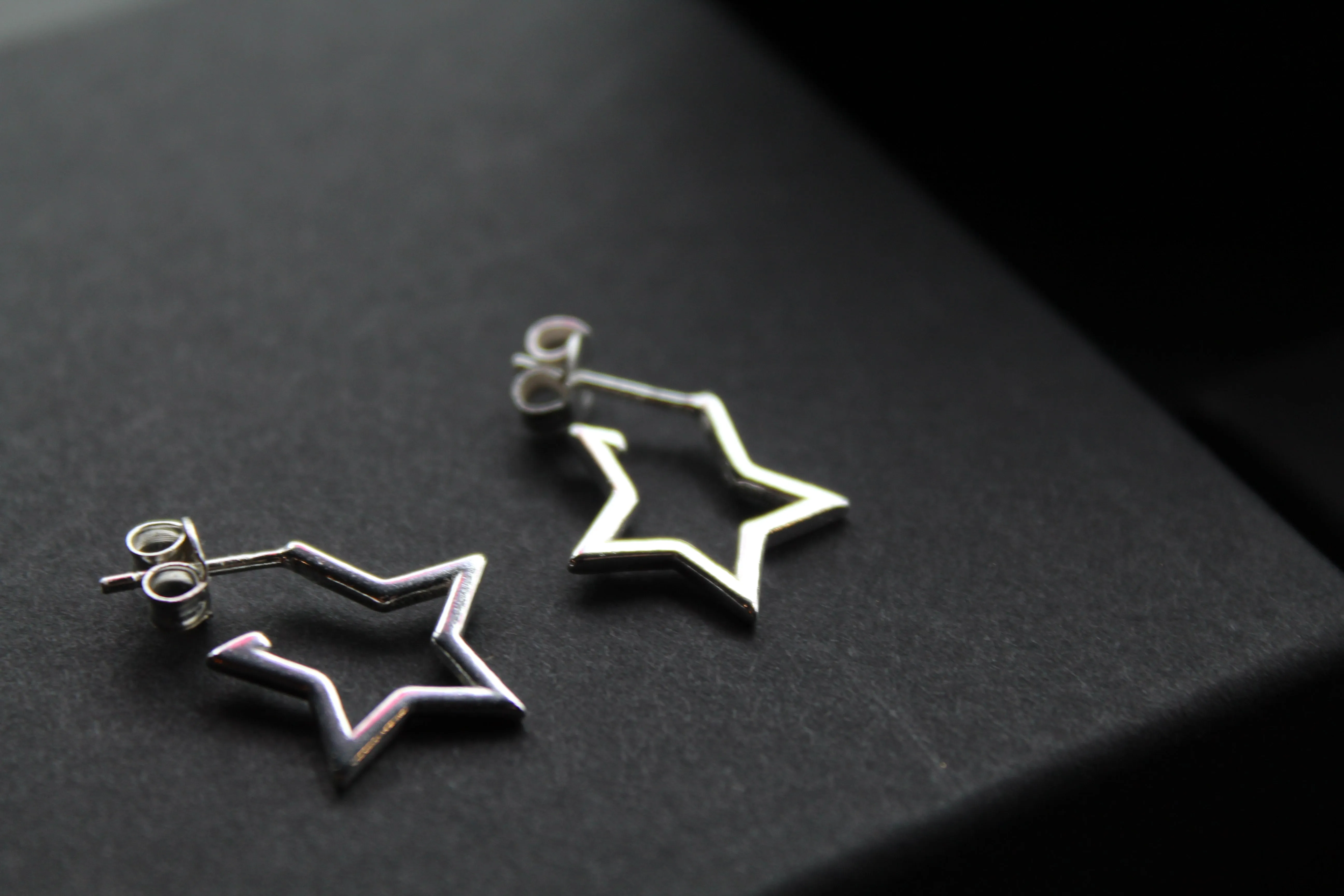 Small Plain Open Star Stud Hoops