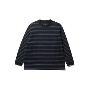 Snow Peak - Heavy Cotton Border Long Sleeve T-Shirt - Black/Grey