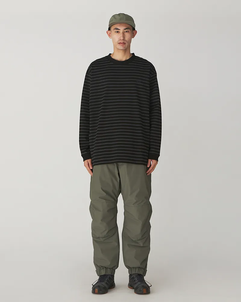Snow Peak - Heavy Cotton Border Long Sleeve T-Shirt - Black/Grey