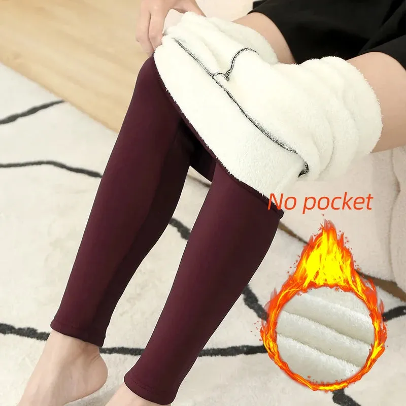 Solid Sherpa Lined Leggings – Casual Comfort with High Waist Elegance
