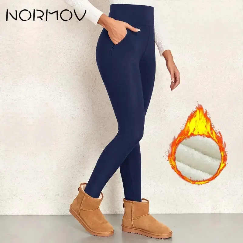 Solid Sherpa Lined Leggings – Casual Comfort with High Waist Elegance
