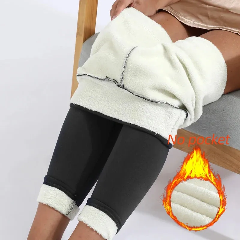 Solid Sherpa Lined Leggings – Casual Comfort with High Waist Elegance