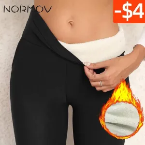Solid Sherpa Lined Leggings – Casual Comfort with High Waist Elegance