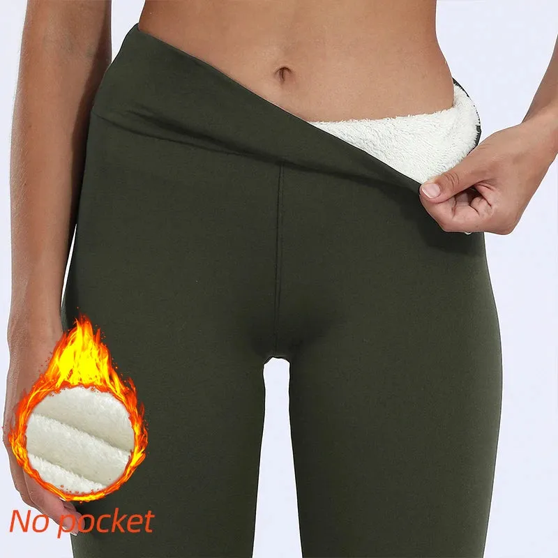 Solid Sherpa Lined Leggings – Casual Comfort with High Waist Elegance