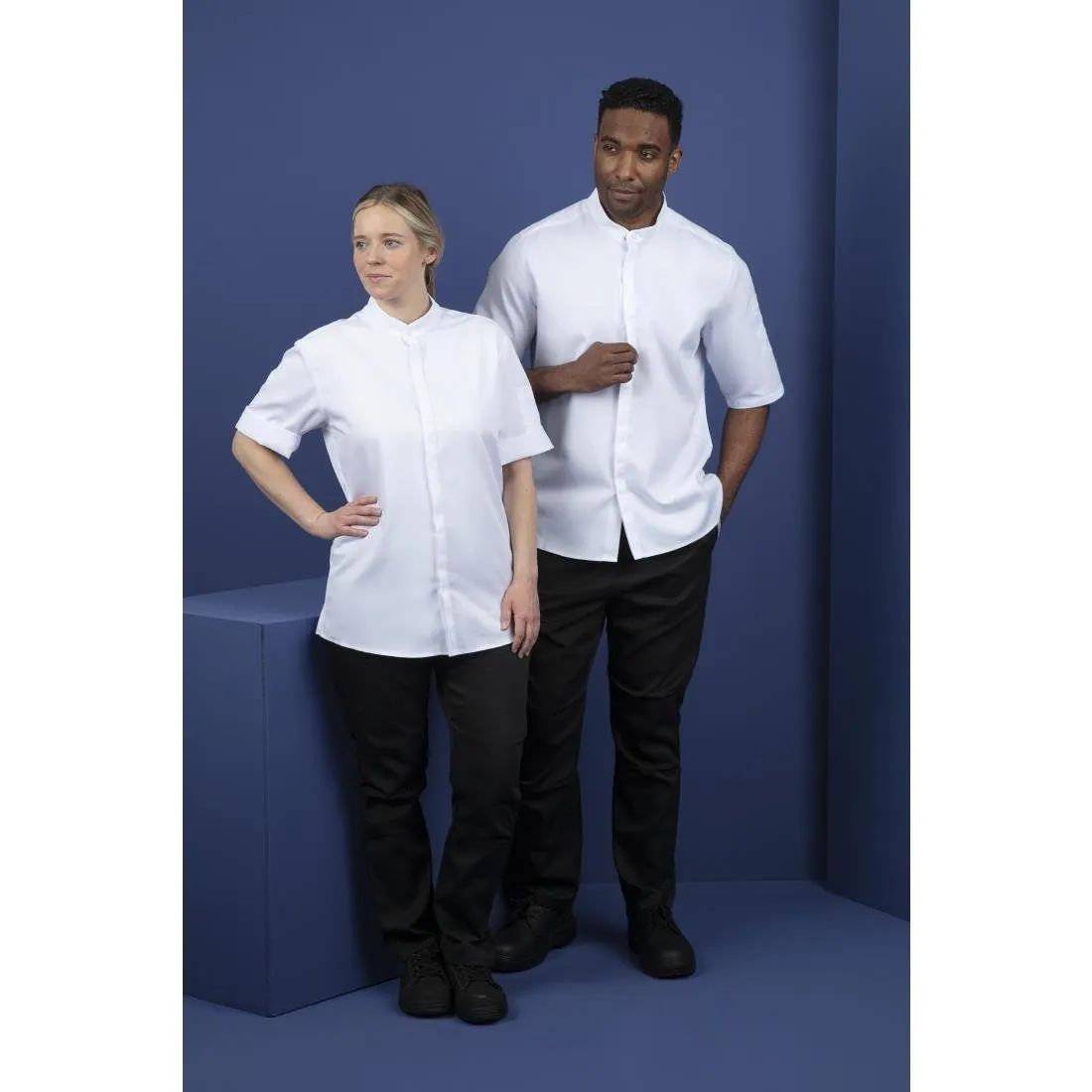 Southside Band Collar Chef Jacket White S