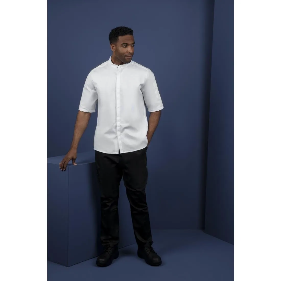 Southside Band Collar Chef Jacket White S