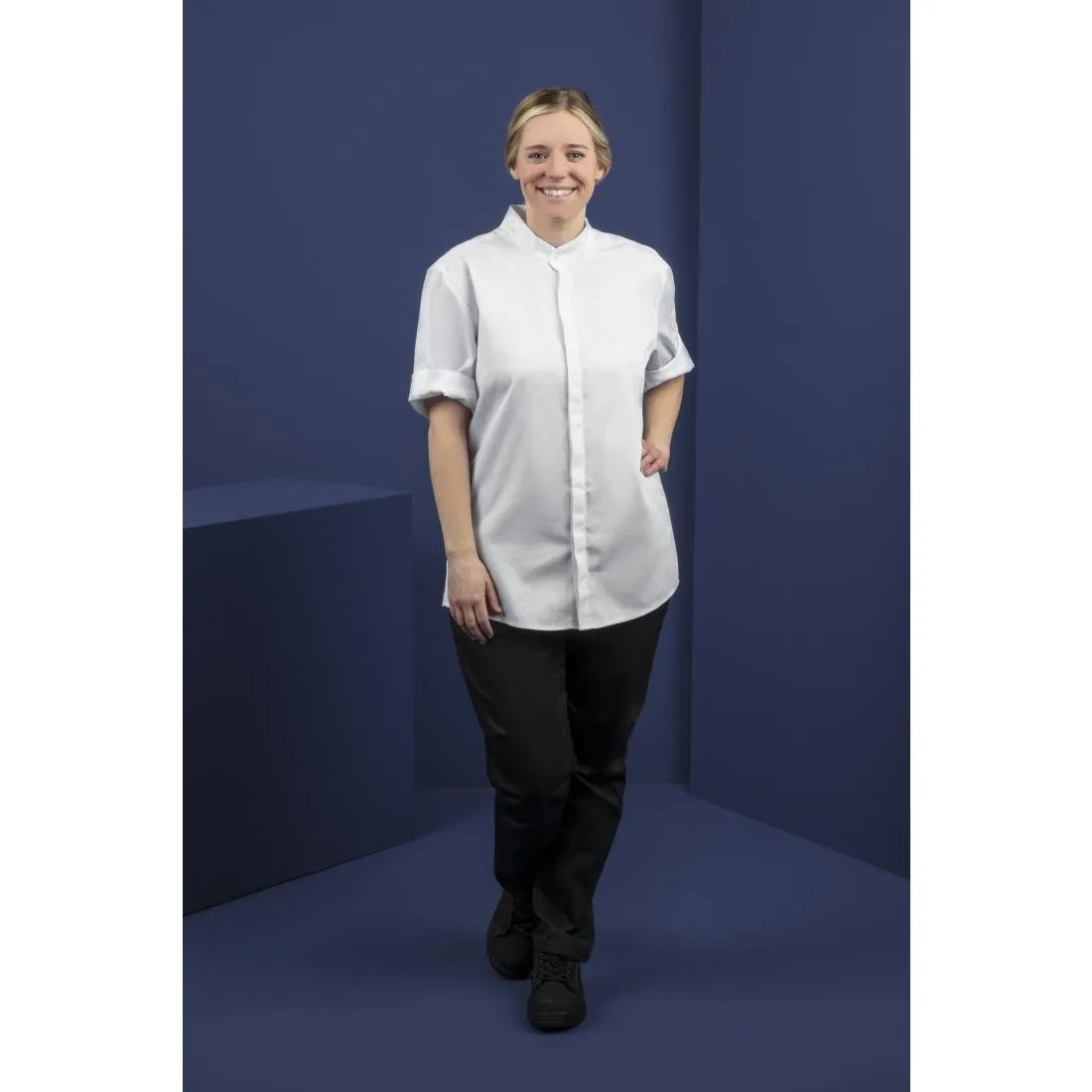 Southside Band Collar Chef Jacket White S