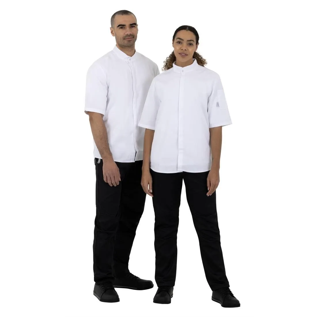 Southside Band Collar Chef Jacket White S
