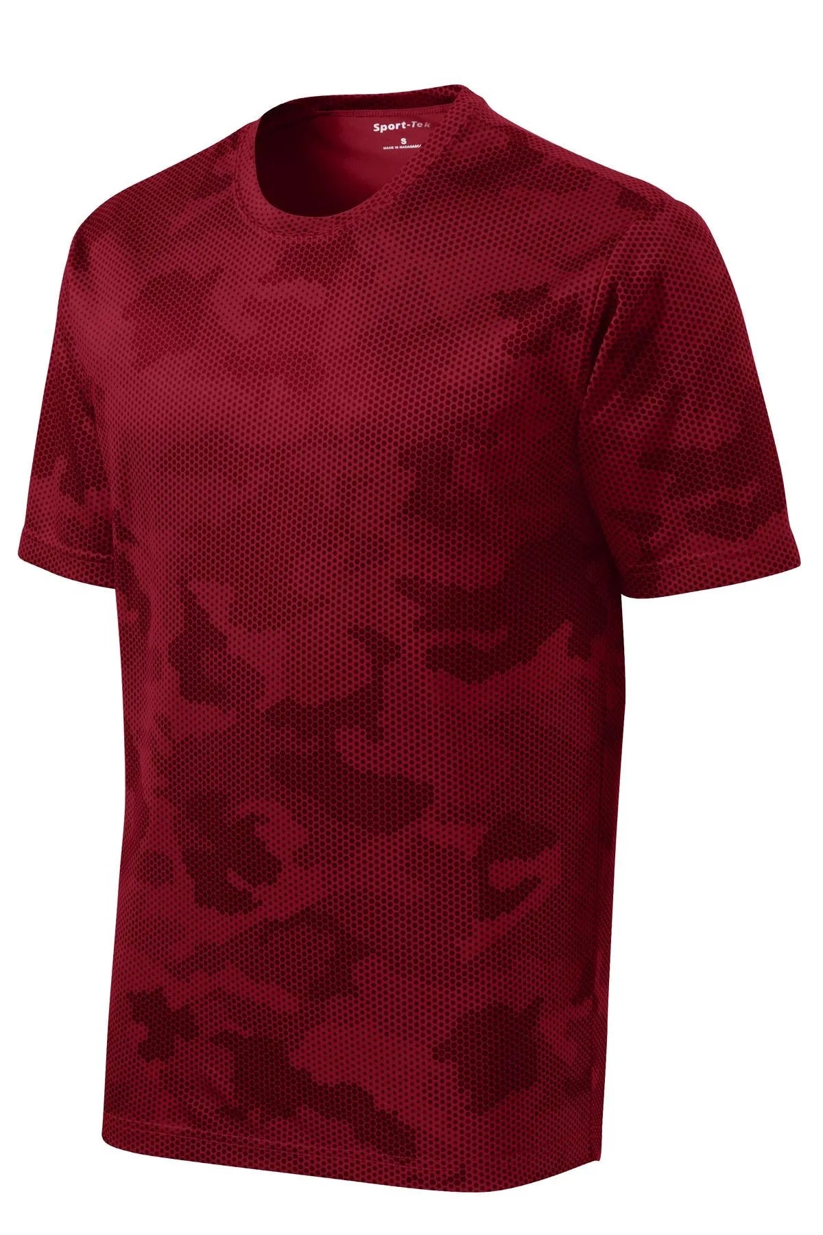 Sport-Tek CamoHex Tee. ST370 Deep Red