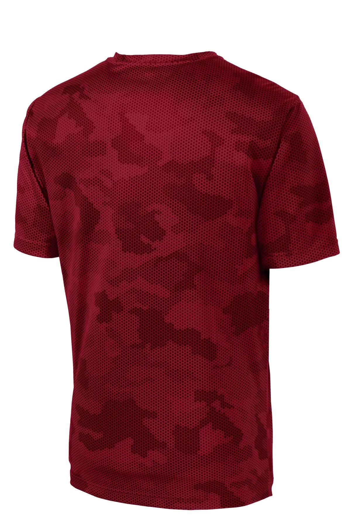 Sport-Tek CamoHex Tee. ST370 Deep Red