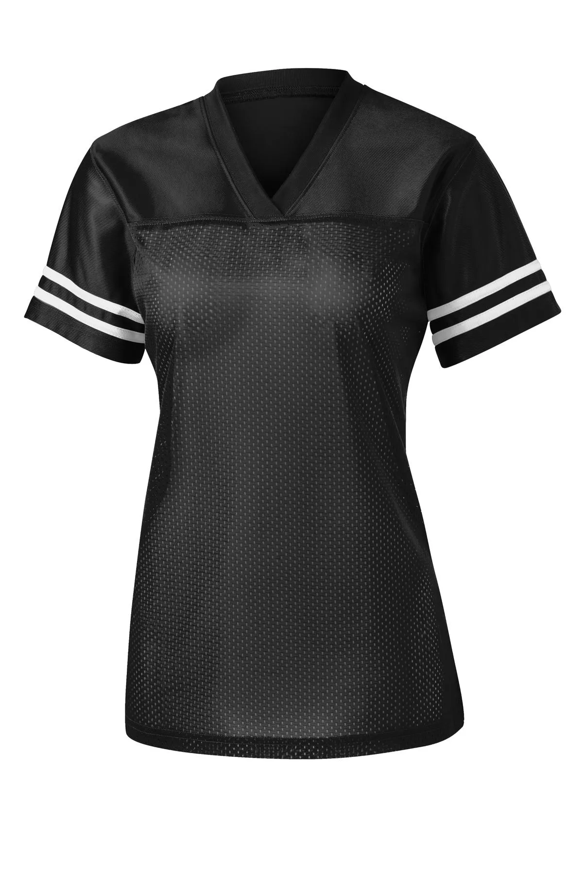 Sport-Tek Women's PosiCharge Replica Jersey. LST307 Black/ White