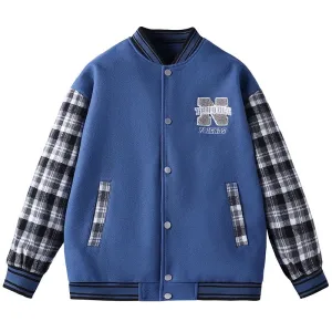 Stylish Varsity Jacket with Contrast Trim and Elastic Band Cuff