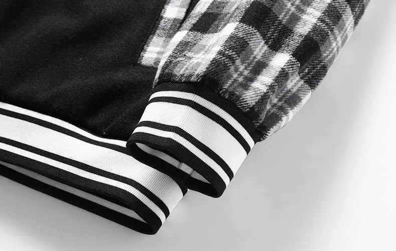 Stylish Varsity Jacket with Contrast Trim and Elastic Band Cuff