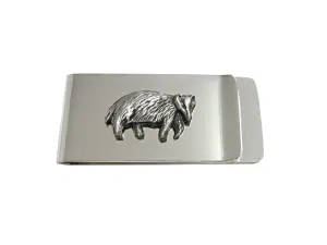 Textured Badger Money Clip