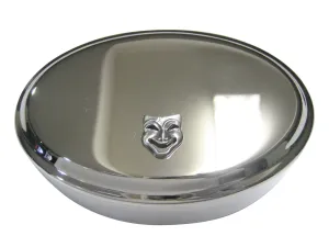 Textured Drama Happy Mask Oval Trinket Jewlery Box