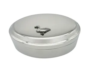 Textured Duck Bird Oval Trinket Jewelry Box