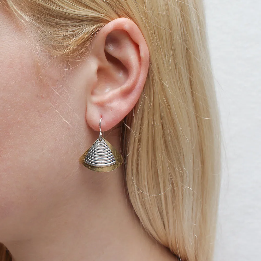 Textured Fans Wire Earring