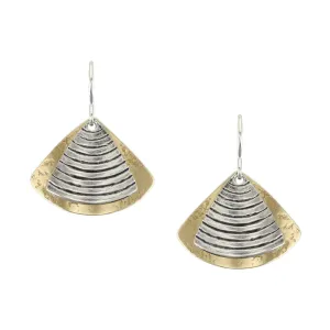 Textured Fans Wire Earring