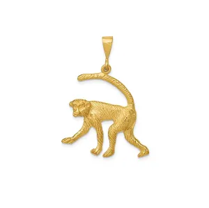 Textured Monkey Pendant (14K)