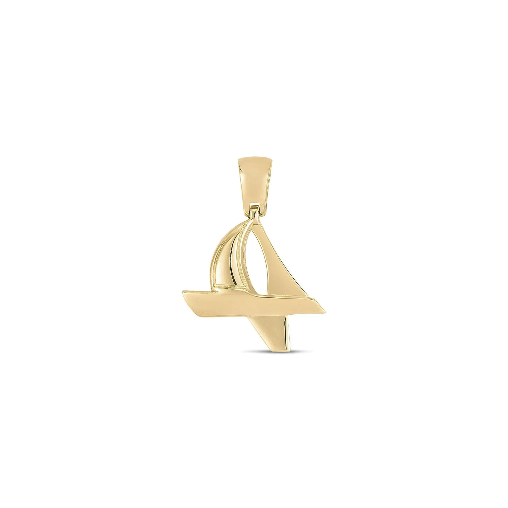 Textured Sailboat Pendant (14K)