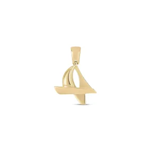 Textured Sailboat Pendant (14K)
