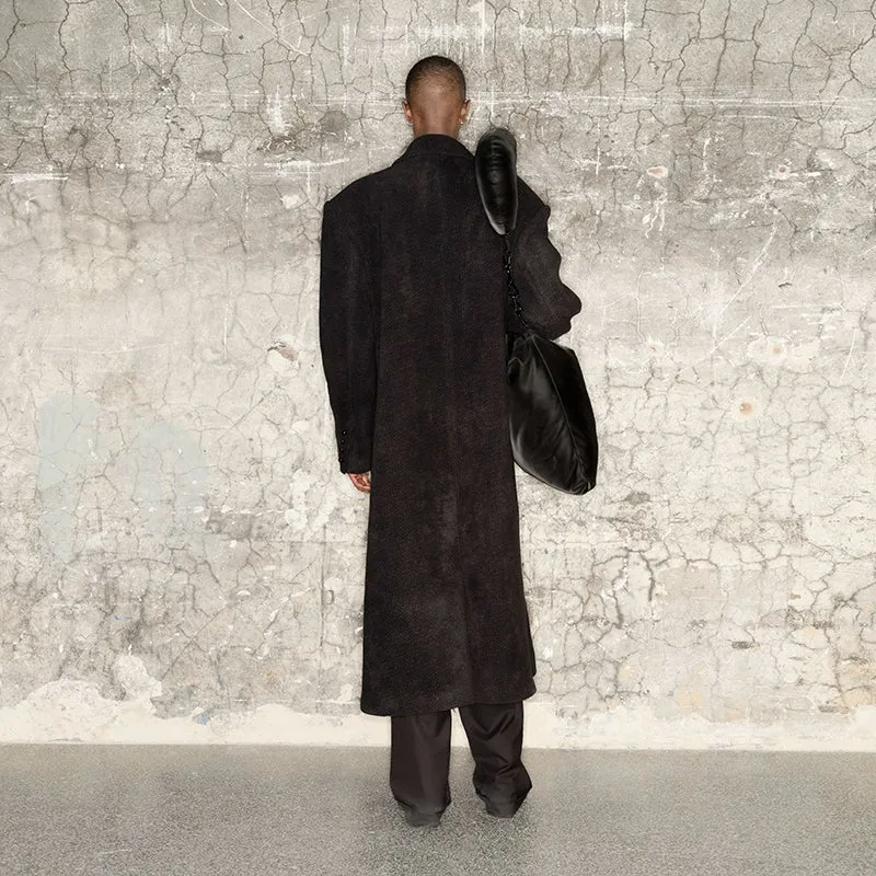 Textured Wool Coat with Multicolored Buttons