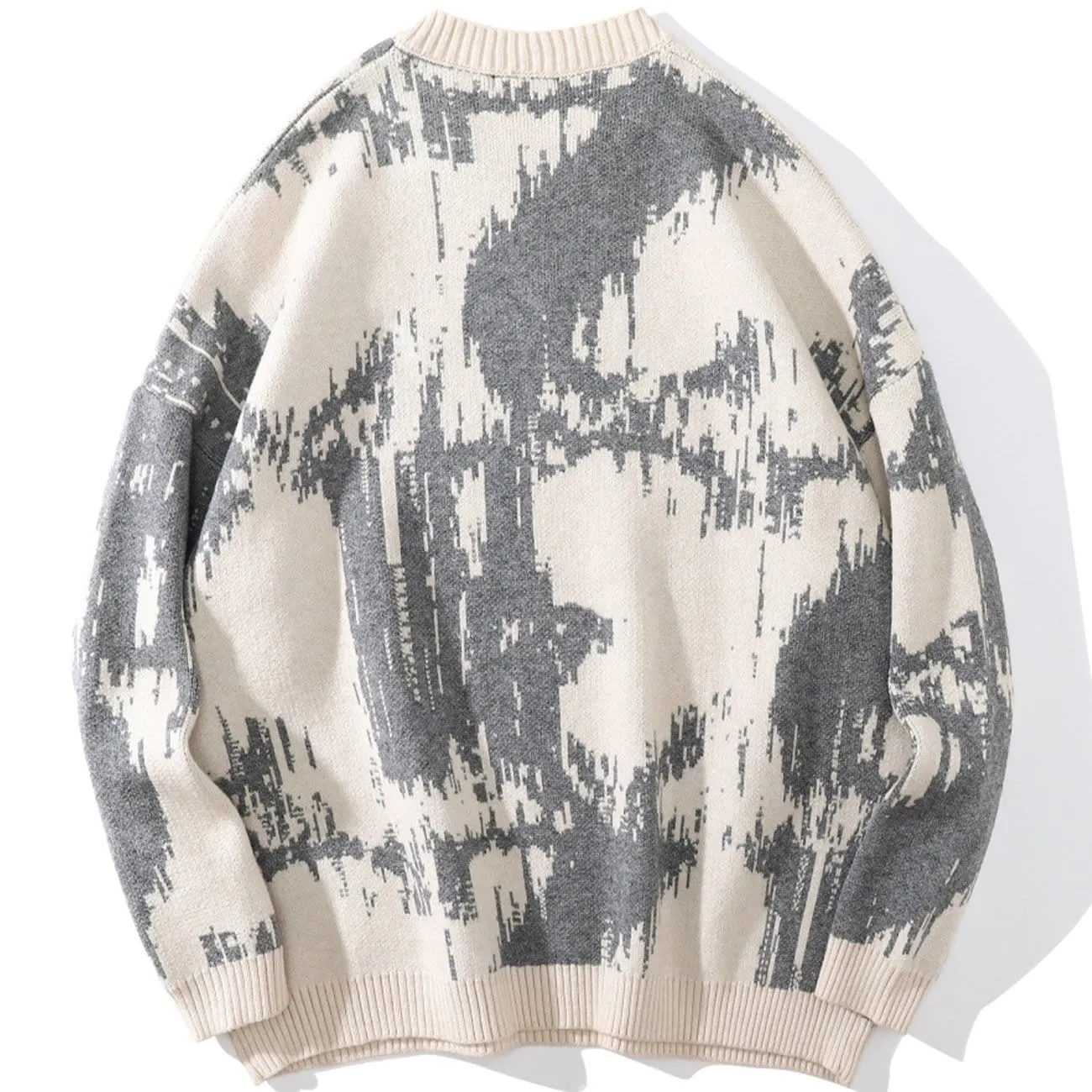 Tie Dye Embroidery Knitted Sweater