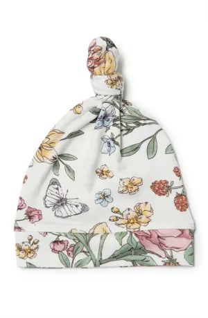 Top Knot Beanie - Secret Garden