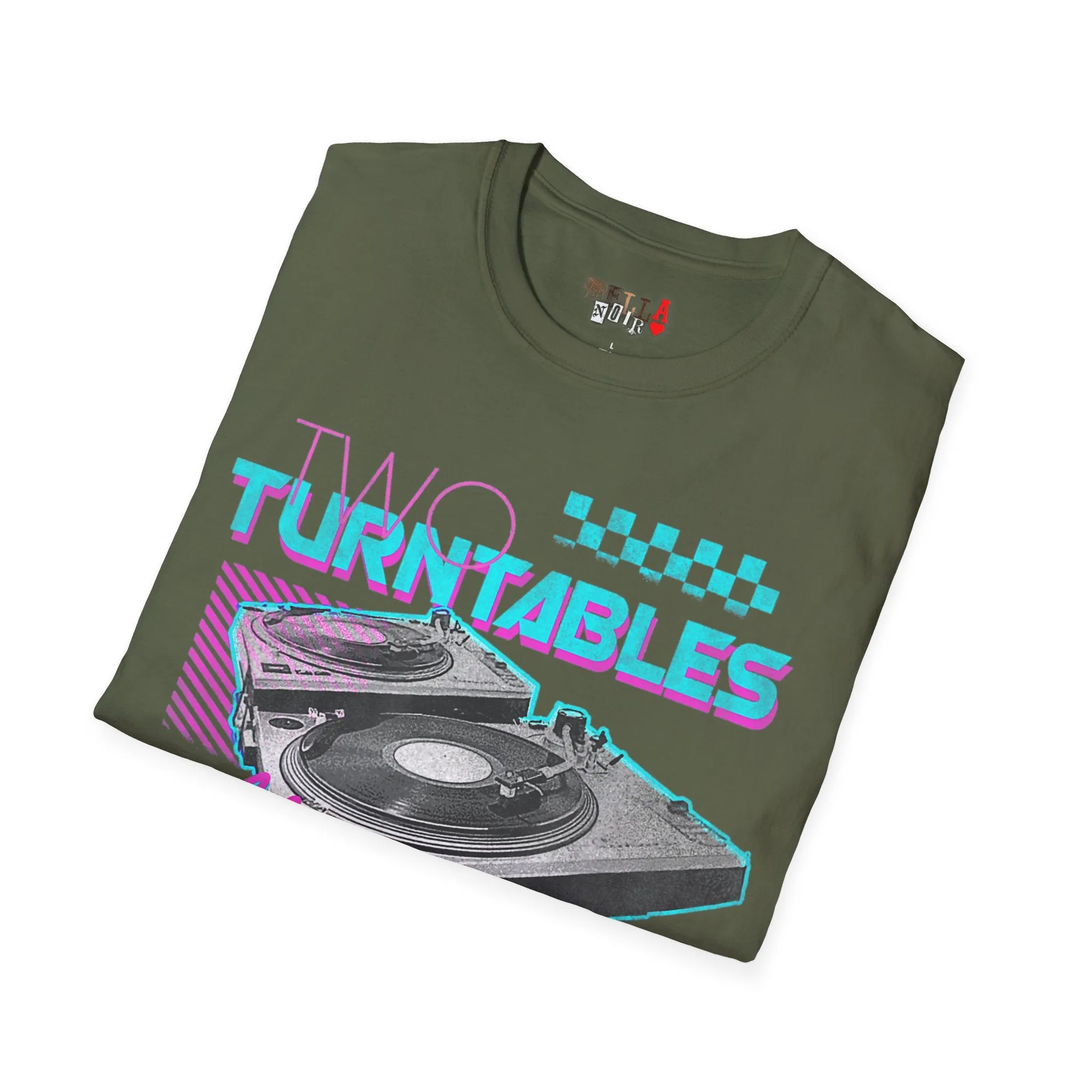 Two Turntables and a Microphone Unisex Softstyle T-Shirt