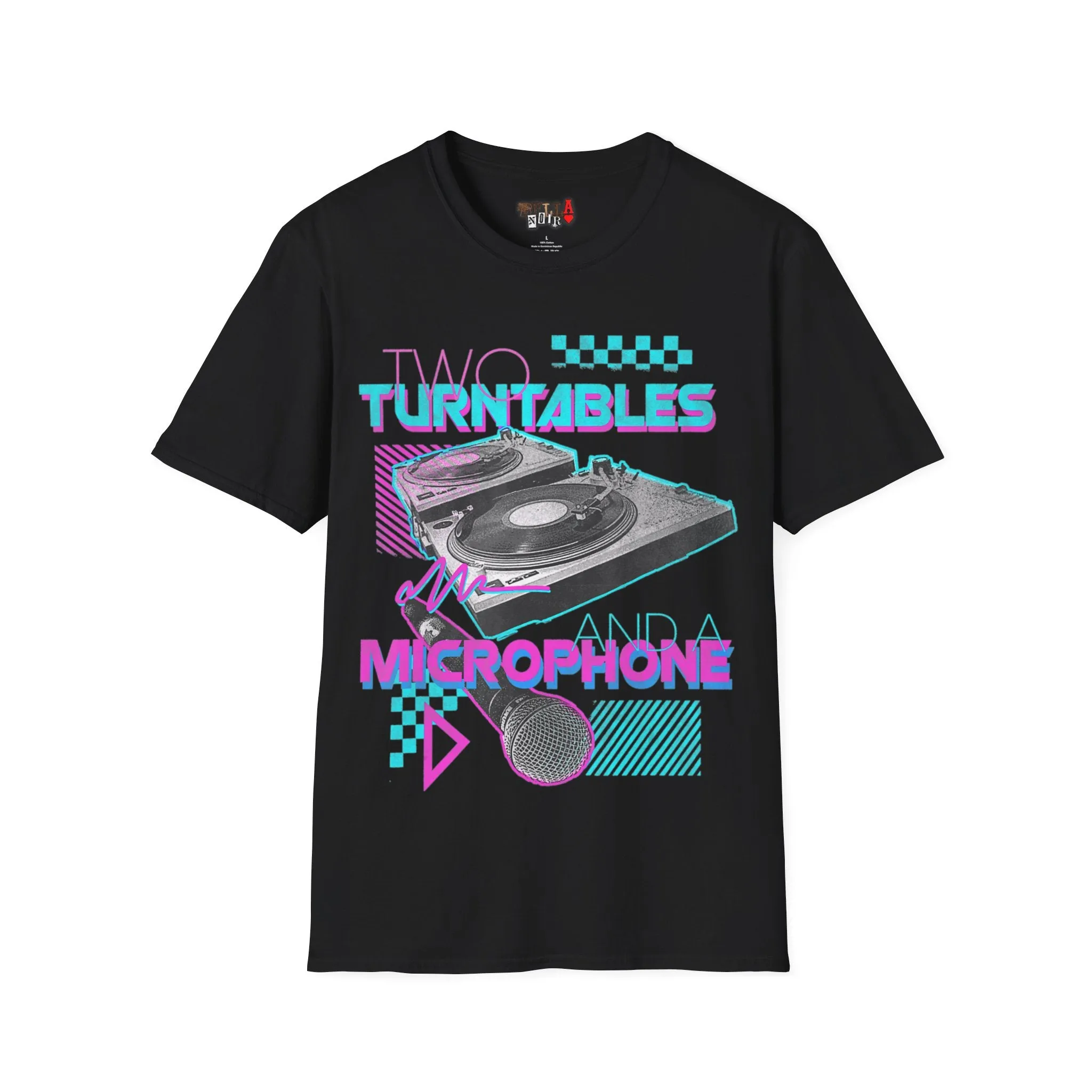 Two Turntables and a Microphone Unisex Softstyle T-Shirt