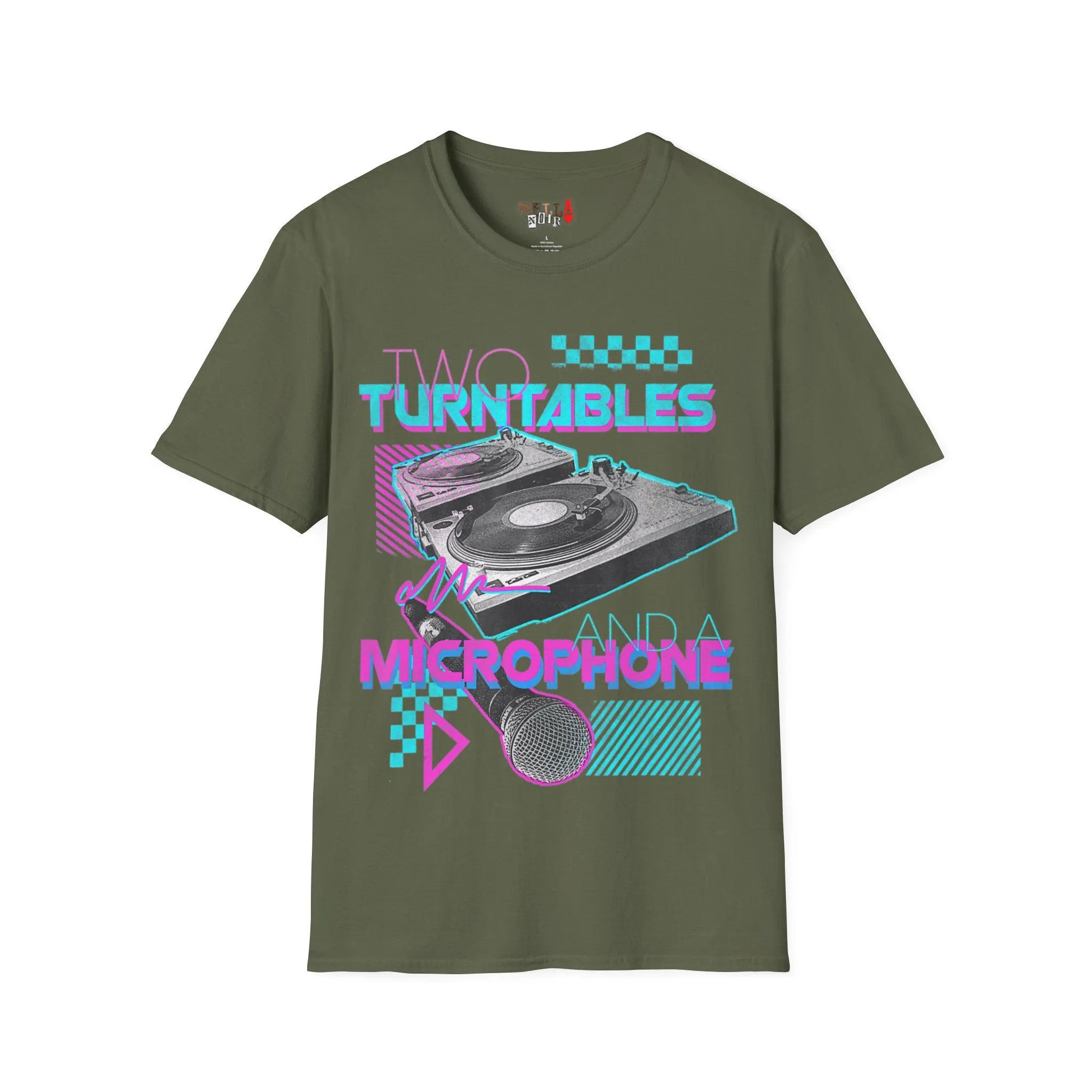Two Turntables and a Microphone Unisex Softstyle T-Shirt