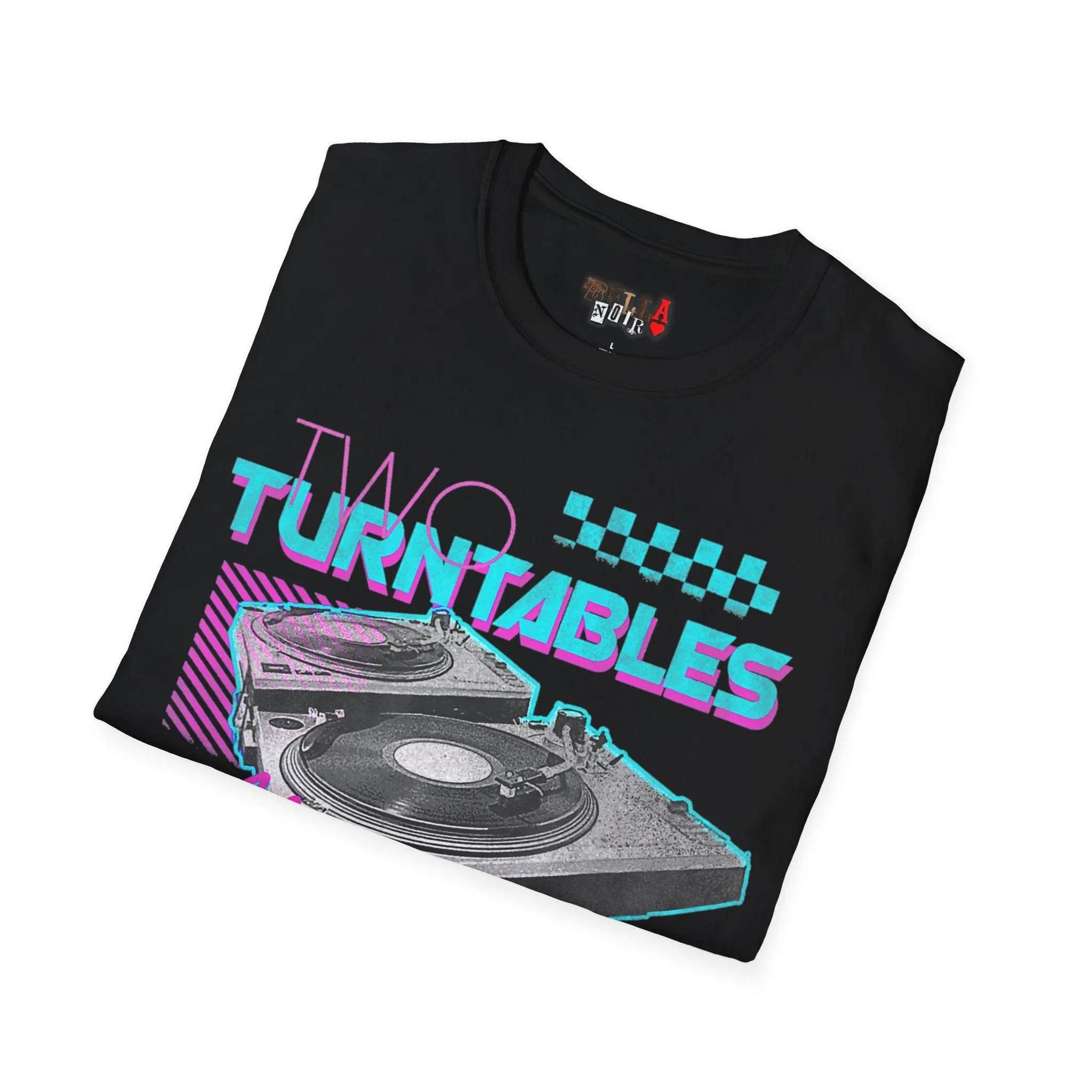 Two Turntables and a Microphone Unisex Softstyle T-Shirt