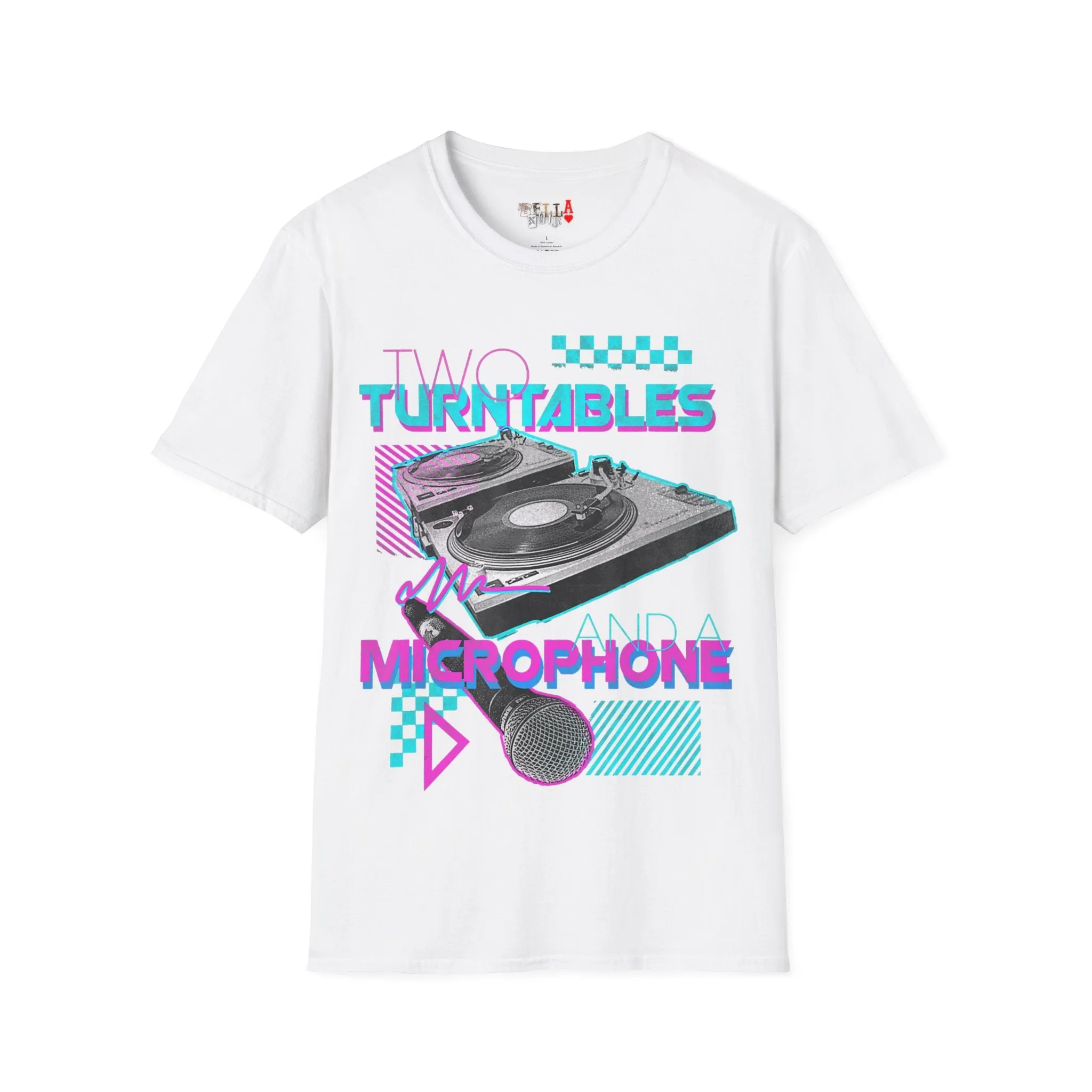 Two Turntables and a Microphone Unisex Softstyle T-Shirt