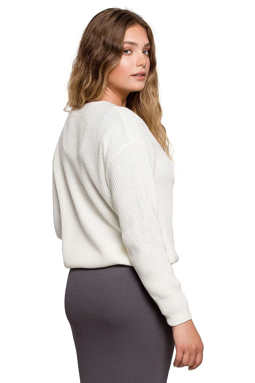 V-Neck Oversized Knit Elegance